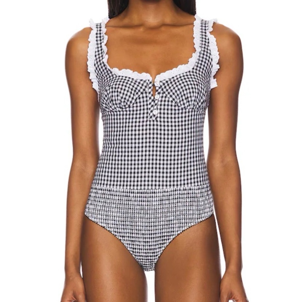 Intimately FP by Free People Cassie Bodysuit in Black White Combo S.P